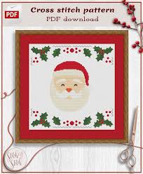 Santa Claus Cross Stitch Pattern Christmas Cross Stitch Chart Xmas Cross Stitch Project Easy Cross Stitch Pdf