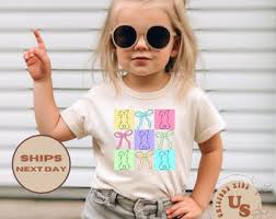 Bunny Bow Easter Toddler Sweatshirt, Coquette Bow Kids Shirt, Easter Day  Toddler Shirt, Cute Easter T-shirt, Easter Gift