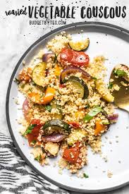 Roasted Vegetable Couscous Vegan Budget Bytes Recipe Vegetable Couscous Roasted Vegetable Couscous Couscous Recipes