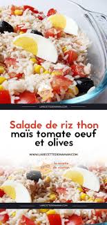 Salade De Riz Thon Mais Tomate Oeuf Et Olives Recette Salade De Riz Thon Riz Thon Salade De Riz