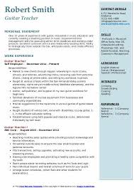 In cv2you, select the smart or simple template. Guitar Teacher Resume Samples Qwikresume