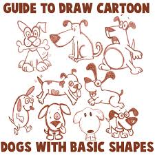 Let's start at the muzzle: Big Guide To Drawing Cartoon Dogs Puppies With Basic Shapes For Kids How To Draw Step By Step Drawing Tutorials