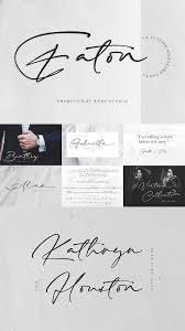 Most of these signature font examples are free for personal use and most of them come with a free commercial license as well, so if you plan to create a logo for yourself you can use all of these fonts. Eaton Luxury Signature Font Signature Fonts Handwritten Fonts Graphic Design Logo
