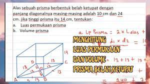 Gambar belah ketupat memang hampir mirip dengan. Menghitung Luas Permukaan Dan Volume Prisma Belah Ketupat Matematika Smp Youtube