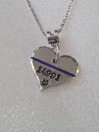 Sale Thin Blue Line Necklace Police Girlfriend Badge Etsy