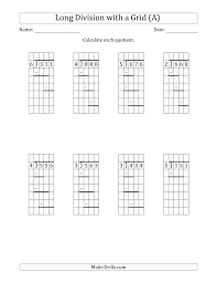 The 3 Digit By 1 Digit Long Division With Remainders With Grid Assistance And Prompts A Math Worksheet Long Division Division Worksheets Math Division