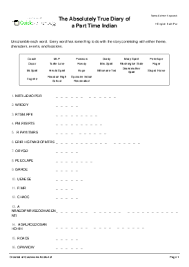 A statement, made under penalty of perjury, that the above information is accurate. The Absolutely True Diary Of A Part Time Indian Word Scramble Worksheet Quickworksheets