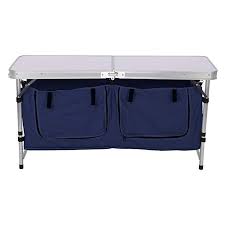 Finether Height Adjustable Folding Table With Large 2 Compartment Storage Bag Lightweight Portable R Aluminum Folding Table Camping Table Camping Kitchen Table