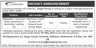 If subcategories display on this page, they may contain articles. Kl Dugar Group Recent Job Vacancy Nepal Executive Hardware Sales