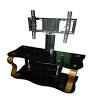 Measure your base of your tv stand then add 2 inches. 1