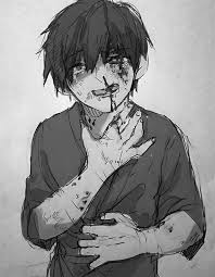 Black And White Anime Boy Scary Pin On Gore