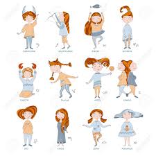Cute cartoon couple with an inspiring quote on love. Funny Horoscope For Girls Cute Girls In The Form Of Zodiac Signs Royalty Free Cliparts Vectors And Stock Illustration Image 98388114
