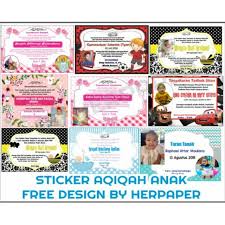 Contoh kartu ucapan tedak siten. Sticker Aqiqah Sticker Ulang Tahun Sticker Tumpeng Mini Tedhak Siten Baby Shower Kartu Aqiqah Shopee Indonesia