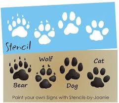 Stencil Bear Wolf Dog Cat Paw Print Tracks Cabin Signs 10 95 Tatoeage Ideeen Tatoeages Hond Kat