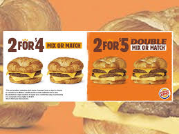 Burger King Puts Together New 2 For 5 Double Mix Or Match Breakfast Sandwiches Deal Chew Boom