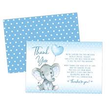 Beyond the thank you, there's a few details that you shouldn't forget in your baby shower thank you cards. Greeting Cards Party Supply 20 Blue Elephant Baby Shower Thank You Cards W Envelopes Greeting Cards Invitations