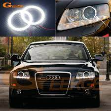 For Audi A6 S6 Rs6 2009 2010 2011 Xenon Headlight Excellent Ultra Bright Illumination Smd Led Angel Eyes Kit Halo Ring Audi Car Lights Audi A6