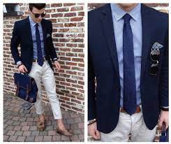 Fit matters in every suit, and most of all in a dark suit. Primark Blue Bag W Leather Details H M Ecru Tailored Trousers H M Blue Suit Jacket Zara Brown Leather Mocas Mens Fashion Wear Blue Suit Jacket Mens Outfits