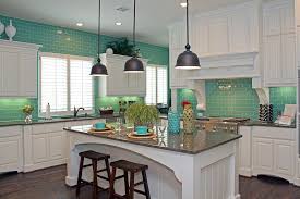 My Favorite Kitchen To Date Love The Aqua Subway Tile Backsplash Home Home Kitchens Sweet Home