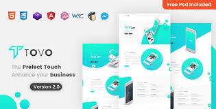 Tork is free mobile app html landing page template that comes with a fluid responsive design that will seamlesly promote your app products or business. Download Tovo Angular 6 App Landing Page Nulled