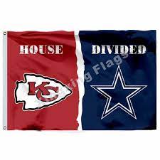 Kansas City Chiefs Dallas Cowboys House Divided Flag 3ft X 5ft Polyester Nfl Ban Kansas City Chiefs Kansas City Chiefs Logo Kansas City Chiefs Gifts