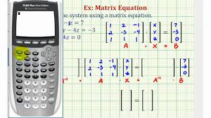 (put in y = or x = form) substitute this expression into the other equation and solve for the missing variable. Ex Solve A System Of Three Equations Using A Matrix Equation Youtube