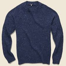 Alpaca Wool Donegal Crew Sweater Fisherman Blue Crew Sweaters Sweaters Crew Neck Sweater
