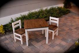 Two Toned Farmhouse Style Kids Play Table And Matching Chairs I Have To Do This To Our Little Table An Kids Wooden Table Diy Kids Table Kids Table And Chairs