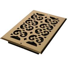 Decor Grates 10 In X 6 In Brushed Nickel Steel Scroll Wall Register Sp610w Nkl The Home Depot Wall Registers Plates On Wall Antique Flooring