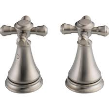 Maybe you would like to learn more about one of these? Delta Pair Of Cassidy Metal Cross Handles For Bathroom Faucet In Stainless H295ss The Home Depot Champagne Bronze Metal Cross Cross Handle Faucet