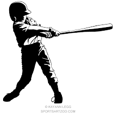 Black And White Baseball Clipart Little League Baseball Hitter Sportsartzoo Little League Baseball Little League Baseball Design