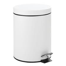 Mdesign Round 5 Liter Metal Step Trash Can Garbage Bin White 8 X 11 In 2020 Trash Can Metal Steps Garbage Containers
