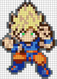 Super Saiyan Goku Kandi Pattern Pony Bead Patterns Pixel Art Pixel Dragon