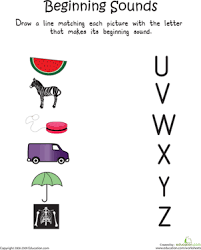It's the next letter of the alphabet. Beginning Sounds U To Z Worksheet Education Com