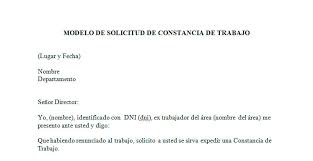 Señor director general de migración y extranjería dicha solicitud es debido a (sí es una institución o sociedad quien solicita visa consultada, exponer. Modelo De Solicitud De Constancia De Trabajo Ejemplo Solicitud