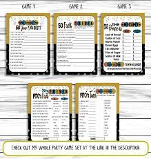 Our online birthday trivia quizzes can be adapted to suit your requirements for taking some of the top birthday quizzes. 50th Birthday Party Games How Well Do You Know The 50 Year Etsy 50th Birthday Party 50th Birthday Party Games Birthday Party Games