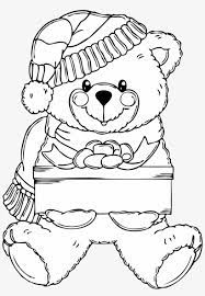Traditionally, these toys come in brown shades, but to make things all interesting, any 'interesting' color can be applied on the teddy picture. Surprising Ideas Christmas Bear Coloring Pages Clipart Christmas Teddy Bear Coloring Pages Png Image Transparent Png Free Download On Seekpng