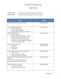 Project Management Kickoff Meeting Agenda Template Meeting Agenda Template Kickoff Meeting Meeting Agenda