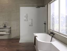 Wall covering in corian® carbon aggregate. Badewanne Und Dusche Aus Langlebigem Material Kollektion Purity Badewanne Dusche Wanne