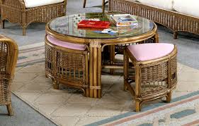 Collection of end tables, wicker coffee tables and accessory table pieces. Bodega Bay Rattan Wicker Coffee Table With Stools From Classic Rattan Model 9092g Free Shipping American Rattan
