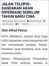 Jawatan kosong kementerian kesihatan malaysia mac 2021. Pengguna Jalanraya Telupid Sandakan Kecam Menteri Parti Warisan Kerana Janji Kosong Mahu Baiki Jalan