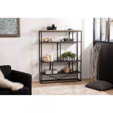 Etagère de style industriel, bois et métal oxydé, 5 étagères en sapin. Etagere L 4 Niveaux Style Industriel Multicouleurs Vieillies 3 Suisses