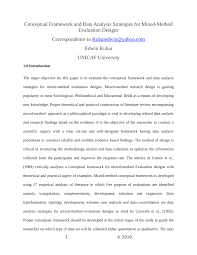 It is far better to have an outline sketched out so that you know where you're headed, just as a road map helps you to know where you're going from a to b. Pdf Conceptual Framework And Data Analysis Strategies For Mixed Method Evaluation Designs Correspondence To Kubaiedwin Yahoo Com