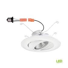 Led lighting has a much longer lifespan than fluorescent or incandescent bulbs. Commercial Electric 6 In White Integrated Led Recessed Gimbal Trim With Pivot And Rotate Cer6742bwh30 The Home Depot Led Recessed Lighting Recessed Lighting Recessed Can Lights