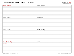 This listing is for a printable 8 5x11 inch horizontal landscape orientation 2021 calendar template. Weekly Calendars 2020 For Word 12 Free Printable Templates
