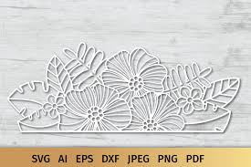 Download Split Floral Border Svg By Elionorka Thehungryjpeg Com