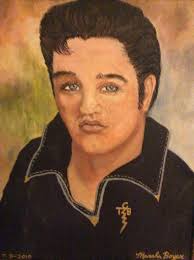 Elvis found some red craft paint.