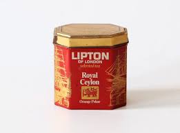 Vintage tin box &quot;Lipton&quot; London Royal Ceylon old tea box with lid  | Vintage tin, Tea box, Tin boxes