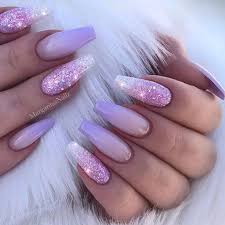 Lilac Lavender Nails Glitter Ombre Nail Art Design Summer Coffin Nails By Margaritasnailz Nailart Lilac Nails Lilac Nails Design Lavender Nails