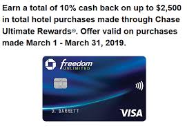 You also earn 5% cash back on travel purchases made through chase ultimate rewards ® and 3% cash back on dining purchases at restaurants, including takeout and eligible delivery services, and drugstores. Last Chance For Chase Freedom Freedom Unlimited 10x Bonus Category On Hotels Dansdeals Com